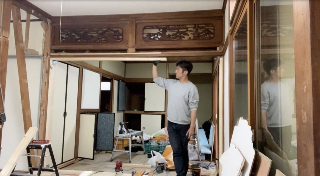 DIY：壁設置、骨組み作業４
セルフリノベーション
セルフリフォーム
空き家再生