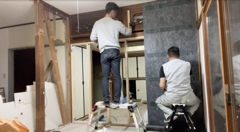 DIY：壁設置、遮音シート２
セルフリノベーション
セルフリフォーム
空き家再生