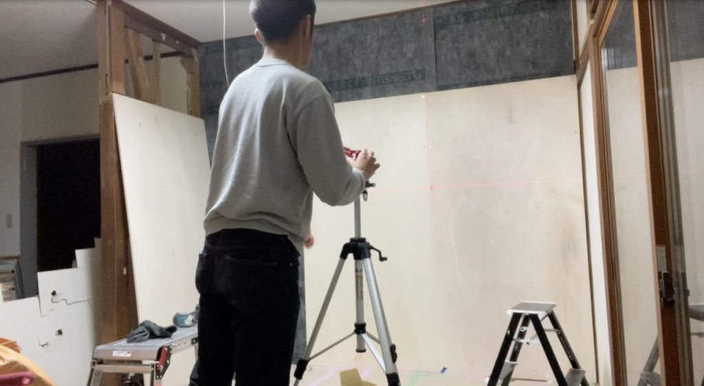 DIY：壁設置、ベニヤ板設置３
セルフリノベーション
セルフリフォーム
空き家再生