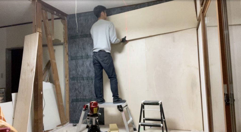 DIY：壁設置、ベニヤ板設置７
セルフリノベーション
セルフリフォーム
空き家再生