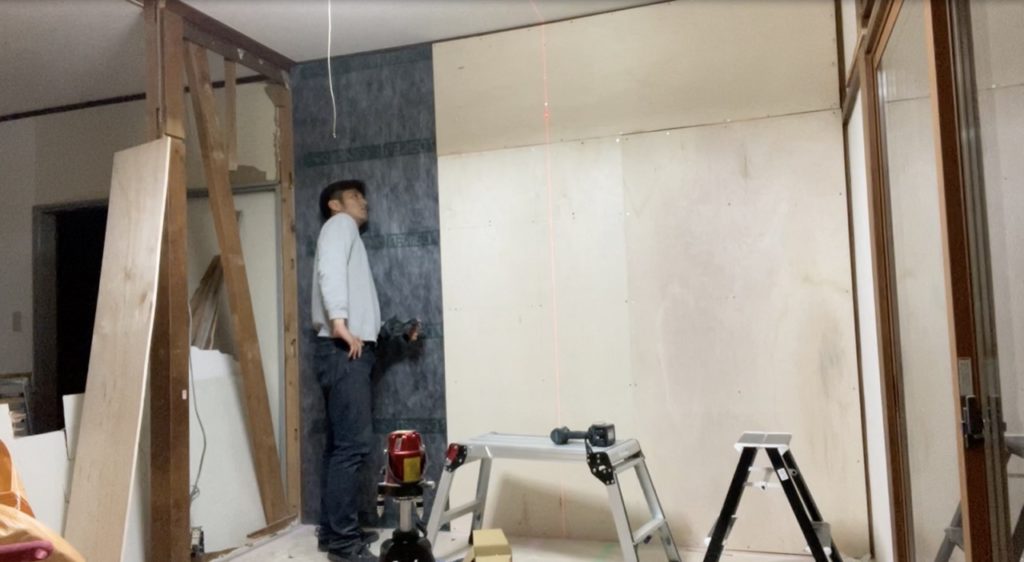 DIY：壁設置、ベニヤ板設置９
セルフリノベーション
セルフリフォーム
空き家再生