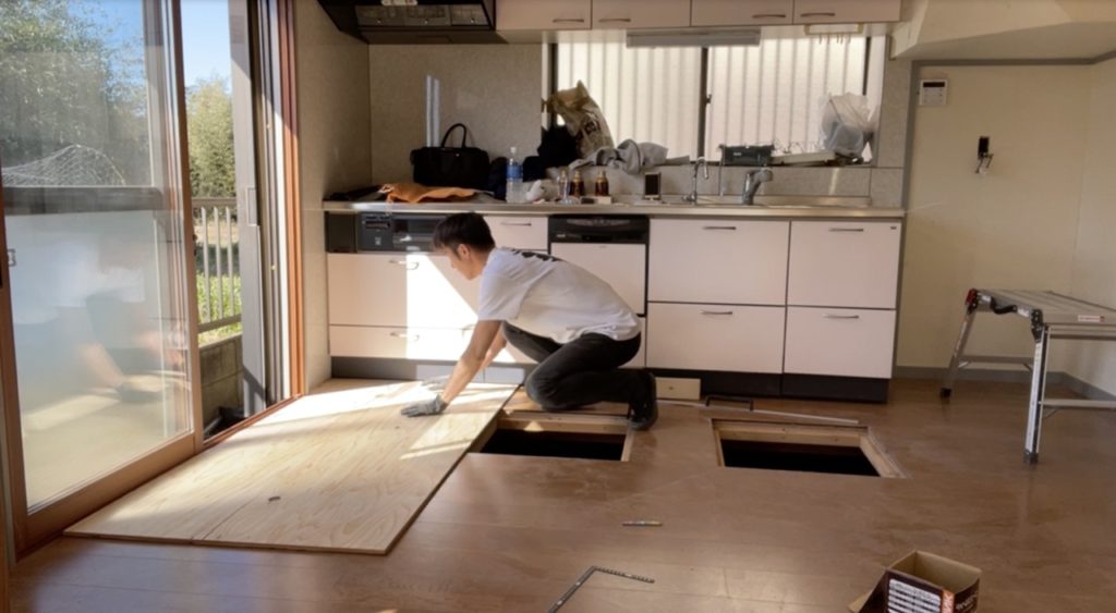 DIY：床上げ作業、ブロック１−５
セルフリノベーション
セルフリフォーム
空き家再生