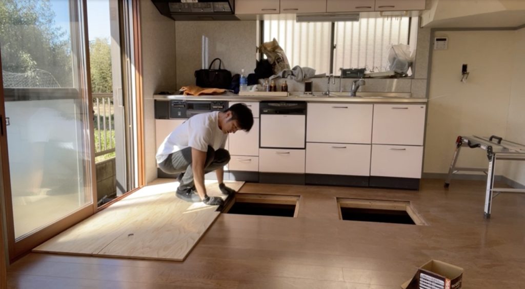 DIY：床上げ作業、ブロック１−８
セルフリノベーション
セルフリフォーム
空き家再生