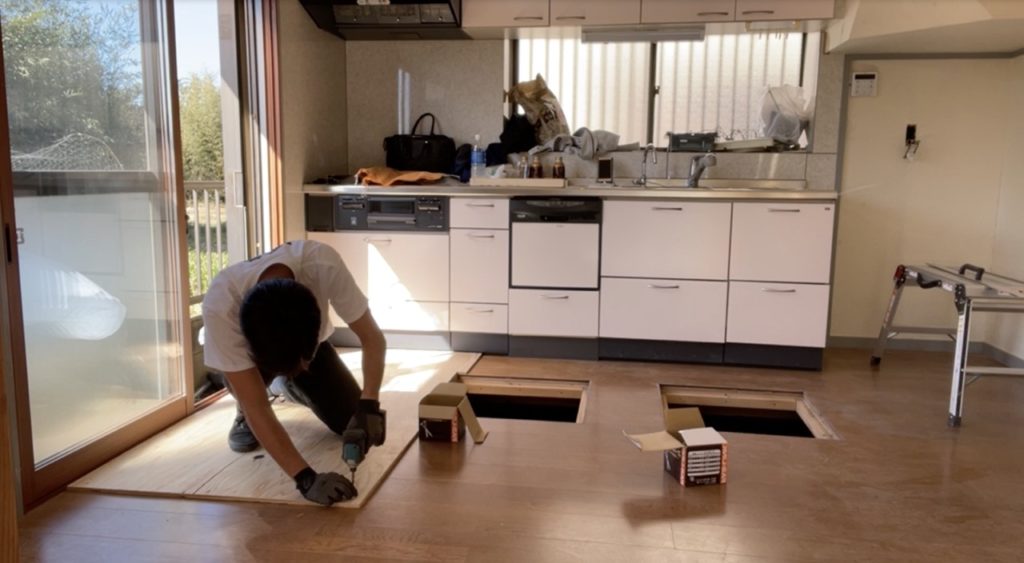 DIY：床上げ作業、ブロック１−９
セルフリノベーション
セルフリフォーム
空き家再生